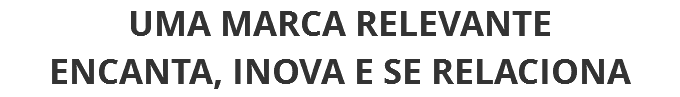 UMA MARCA RELEVANTE
ENCANTA, INOVA E SE RELACIONA