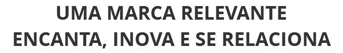 UMA MARCA RELEVANTE
ENCANTA, INOVA E SE RELACIONA